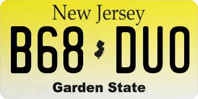 NJ license plate B68DUO