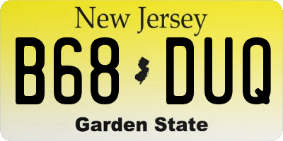 NJ license plate B68DUQ