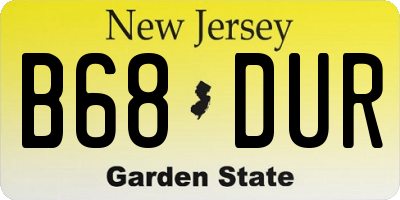 NJ license plate B68DUR