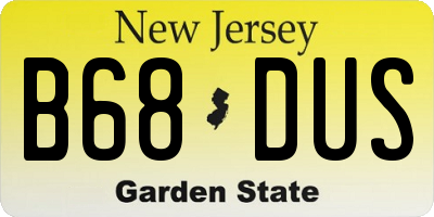 NJ license plate B68DUS