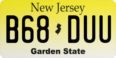 NJ license plate B68DUU