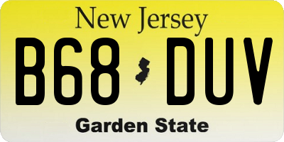NJ license plate B68DUV