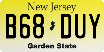 NJ license plate B68DUY