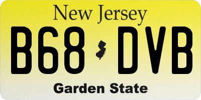 NJ license plate B68DVB