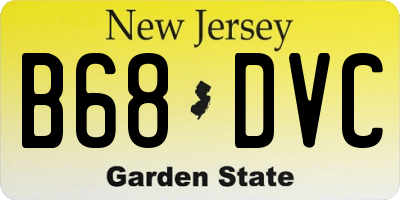 NJ license plate B68DVC