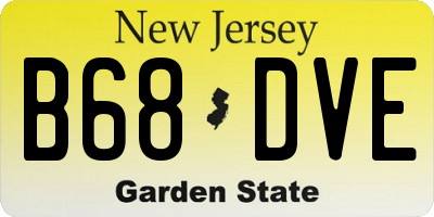 NJ license plate B68DVE