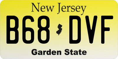 NJ license plate B68DVF