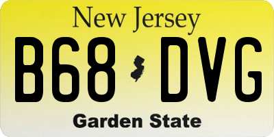 NJ license plate B68DVG