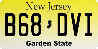 NJ license plate B68DVI