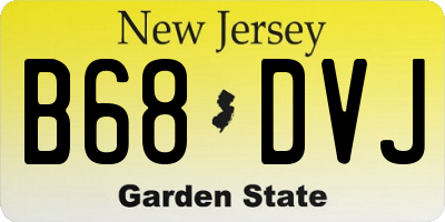 NJ license plate B68DVJ