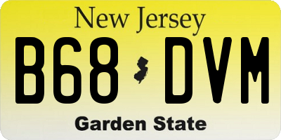 NJ license plate B68DVM