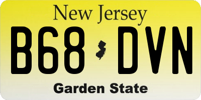 NJ license plate B68DVN
