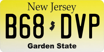 NJ license plate B68DVP