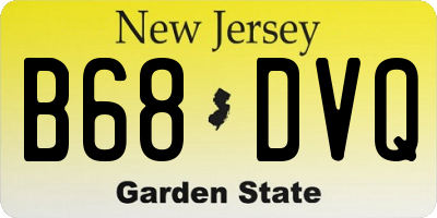 NJ license plate B68DVQ