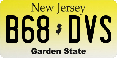NJ license plate B68DVS
