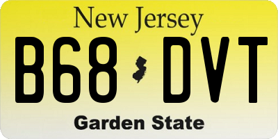 NJ license plate B68DVT