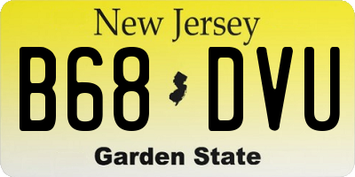 NJ license plate B68DVU