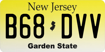 NJ license plate B68DVV