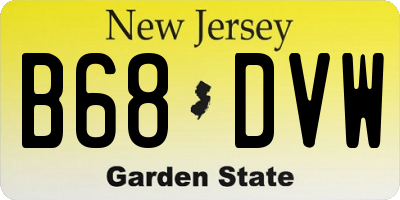 NJ license plate B68DVW