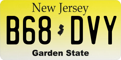 NJ license plate B68DVY