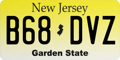 NJ license plate B68DVZ
