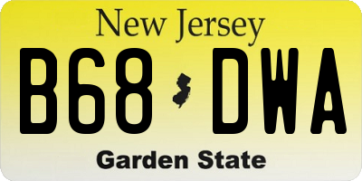 NJ license plate B68DWA