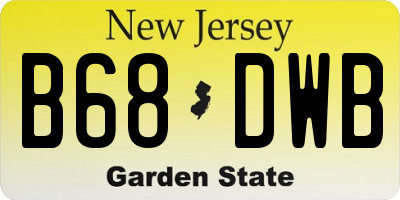 NJ license plate B68DWB