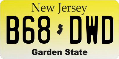 NJ license plate B68DWD