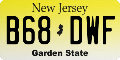 NJ license plate B68DWF