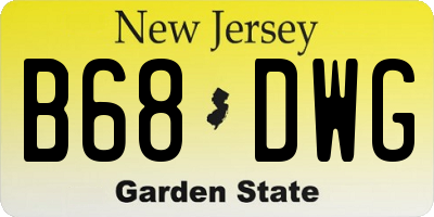 NJ license plate B68DWG