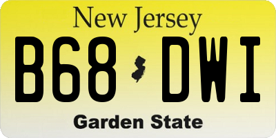 NJ license plate B68DWI