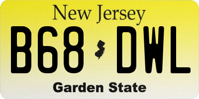 NJ license plate B68DWL