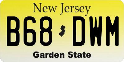 NJ license plate B68DWM