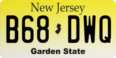 NJ license plate B68DWQ