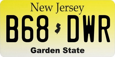NJ license plate B68DWR