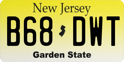 NJ license plate B68DWT