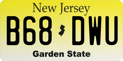 NJ license plate B68DWU