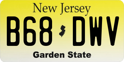 NJ license plate B68DWV