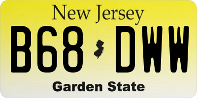 NJ license plate B68DWW