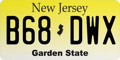 NJ license plate B68DWX