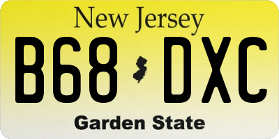 NJ license plate B68DXC