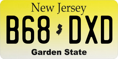 NJ license plate B68DXD