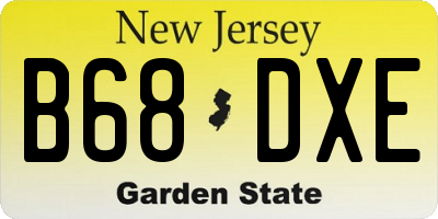 NJ license plate B68DXE