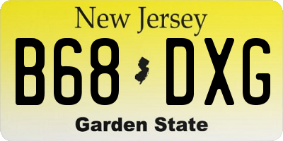 NJ license plate B68DXG