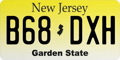 NJ license plate B68DXH