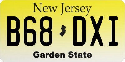 NJ license plate B68DXI