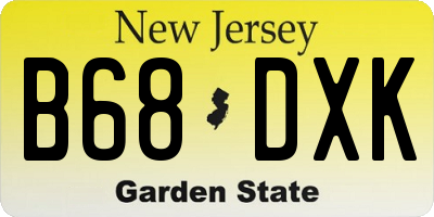 NJ license plate B68DXK