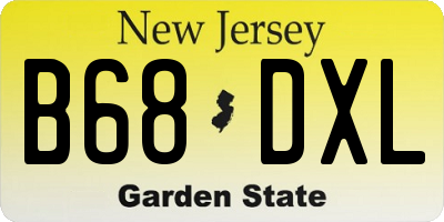 NJ license plate B68DXL