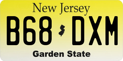 NJ license plate B68DXM