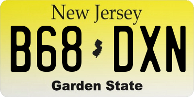NJ license plate B68DXN